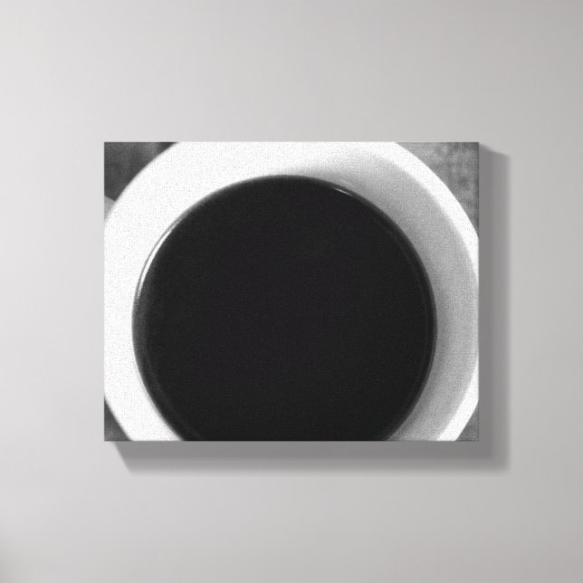 Black & White Cup of Coffee on a Old Crate 8x10 Leinwanddruck (Vorderseite)
