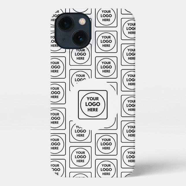 Black White Custom Business Logo Pattern iphone  Hülle (Rückseite)