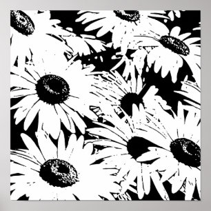 Black&White Daisies Poster