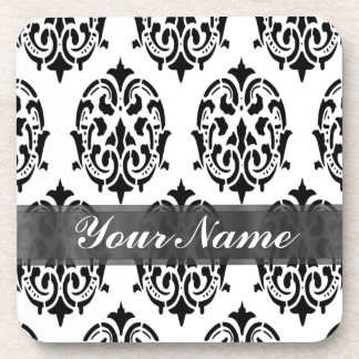 Black & White Damask Untersetzer