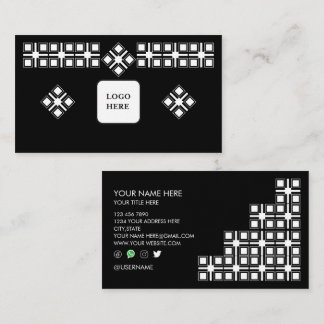 Black White Designed Professional Business Card Visitenkarte