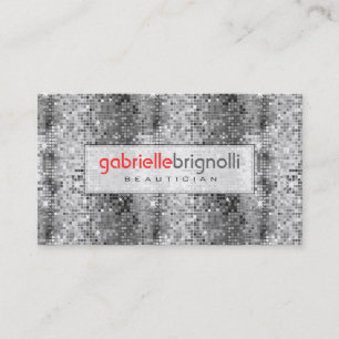 Black & White Disco Ball Glitzer Visitenkarte