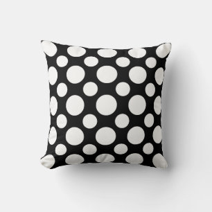 Black White Dot Pattern Kissen