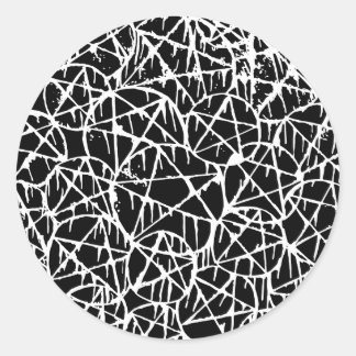 black white dripping pentagram grunge punk  runder aufkleber