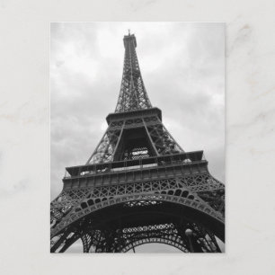 Black & White Eiffel Tower Paris City Europe Postkarte