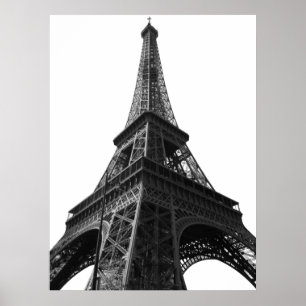 Black & White Eiffel Tower Paris Europa Reisen Poster