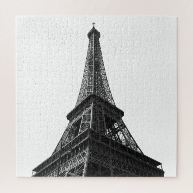 Black & White Eiffel Tower Paris Europa Reisen Puzzle (Vertikal)