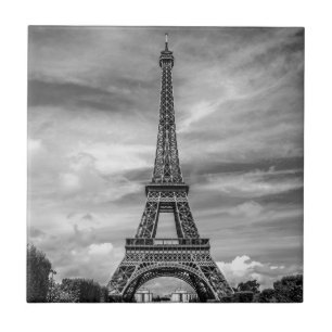 Black & White Eiffel Tower Paris Frankreich Fliese