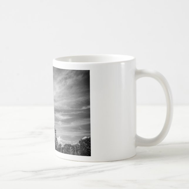 Black & White Eiffel Tower Paris Frankreich Kaffeetasse (Rechts)