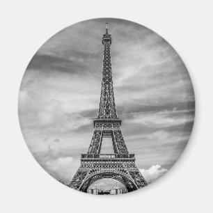 Black & White Eiffel Tower Paris Frankreich Magnet