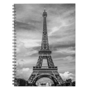 Black & White Eiffel Tower Paris Frankreich Notizblock