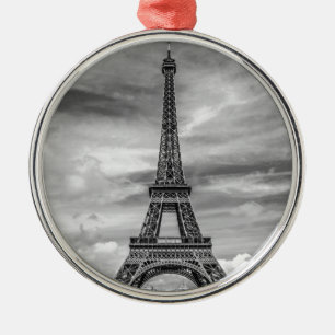 Black & White Eiffel Tower Paris Frankreich Ornament Aus Metall