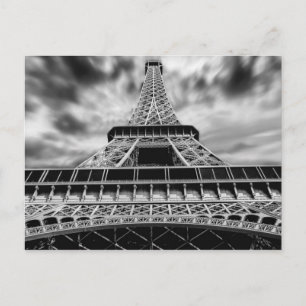 Black & White Eiffel Tower Paris Postkarte