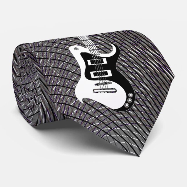 Black & White Electric Gitarre Cool modern & tripp Krawatte (Gerollt)