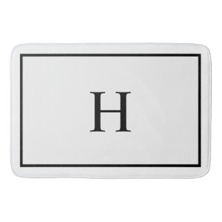 Black White Elegant Modern Monogram Badematte
