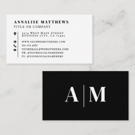 Black White Elegant Professional Visitenkarte