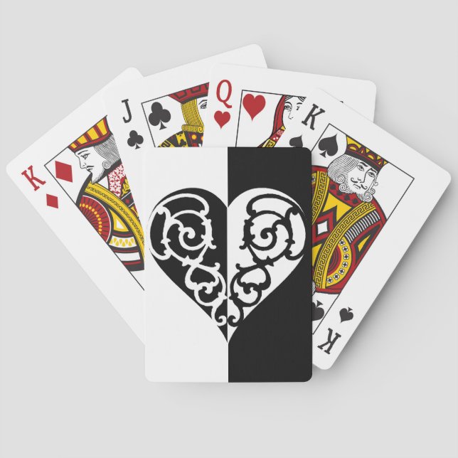 Black & White Filigree Fahrradkarten Spielkarten (Rückseite)