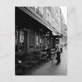 Black & White Foto Street Café in Paris Postkarte