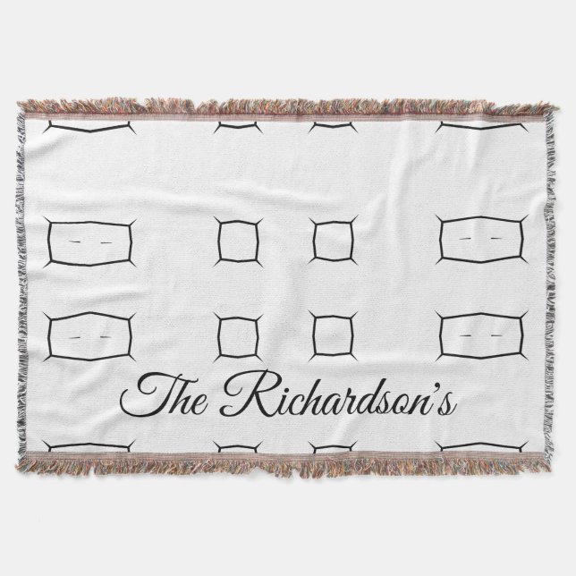 Black White Geometric Pattern | Minimal Abstract Decke (Vorderseite)