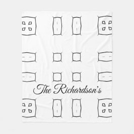 Black White Geometric Pattern | Minimal Abstract Fleecedecke