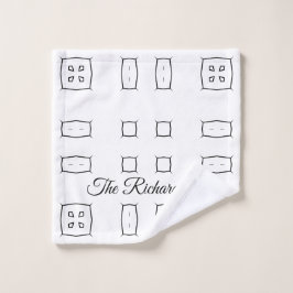 Black White Geometric Pattern | Minimal Abstract Waschlappen