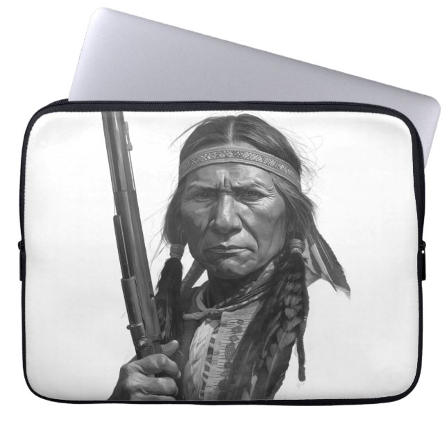 Black & White Geronimo Laptopschutzhülle (Vorderseite)
