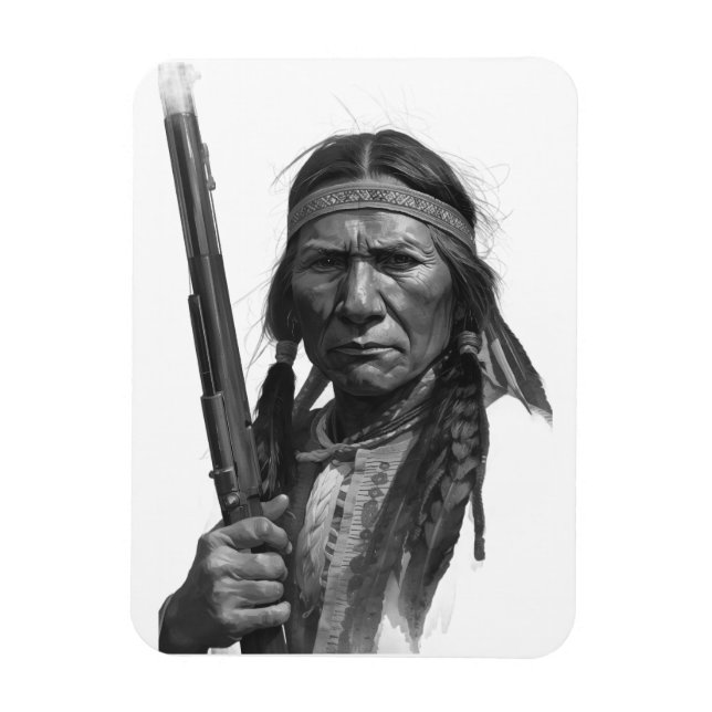 Black & White Geronimo Magnet (Vertikal)