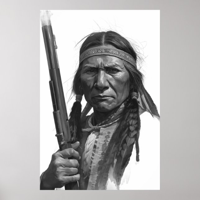 Black & White Geronimo Poster (Vorne)