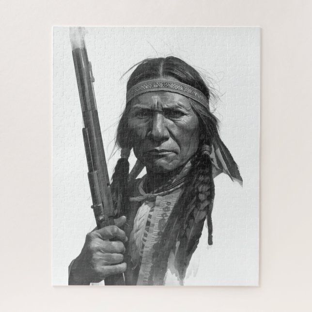 Black & White Geronimo Puzzle (Vertikal)