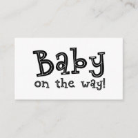 Black & White Gift Registrierungskarte, Baby on th
