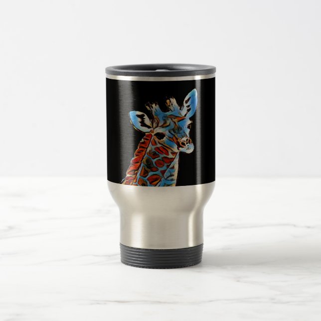 Black & White Giraffe Travel Mug Reisebecher (Mittel)