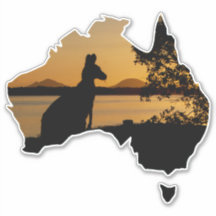 Black, White & Gold Kangaroo Australien Sunset