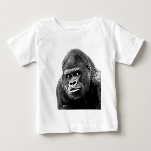 Black White Gorilla Baby T-shirt (Vorderseite)