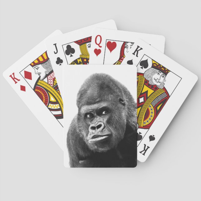 Black White Gorilla Spielkarten (Rückseite)