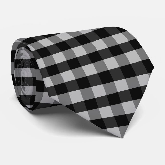Black White Gray Checkerboard Krawatte