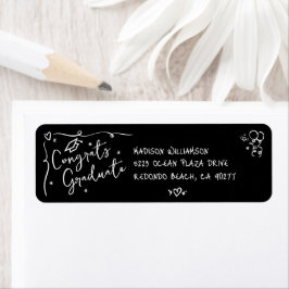 Black White Hand Drawn Doodle Graduation Address