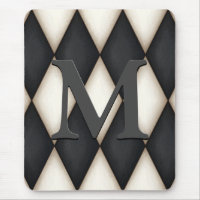 Black & White Harlequin Dramatic Custom Monogram