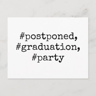 Black & White Hashtag Zurückgestellte Graduierungs Postkarte