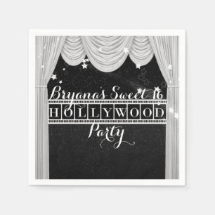 Black & White HOLLYWOOD Vorhänge Elegantes Party Serviette