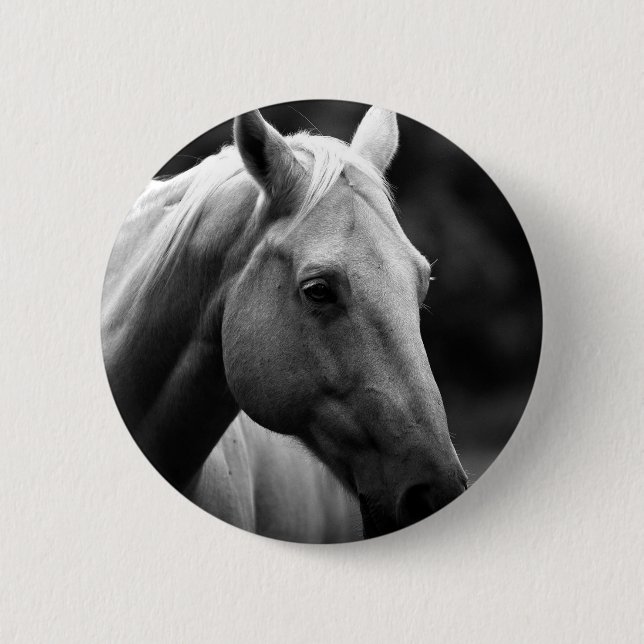 Black White Horse Button (Vorderseite)