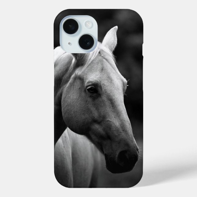 Black White Horse Case-Mate iPhone Hülle (Rückseite)