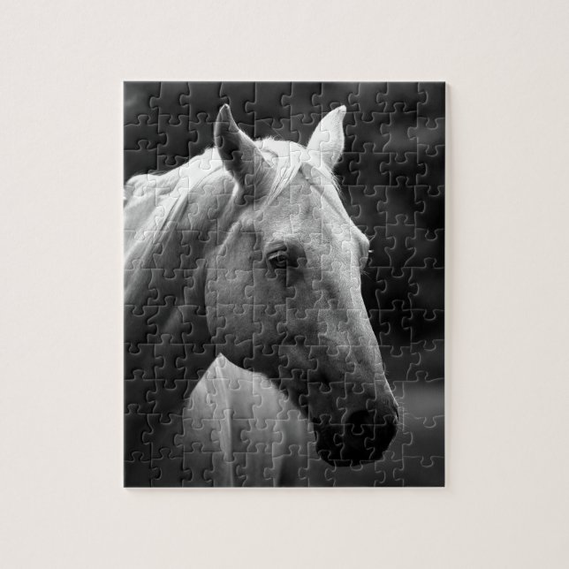 Black White Horse Foto - Animals Puzzle (Vertikal)