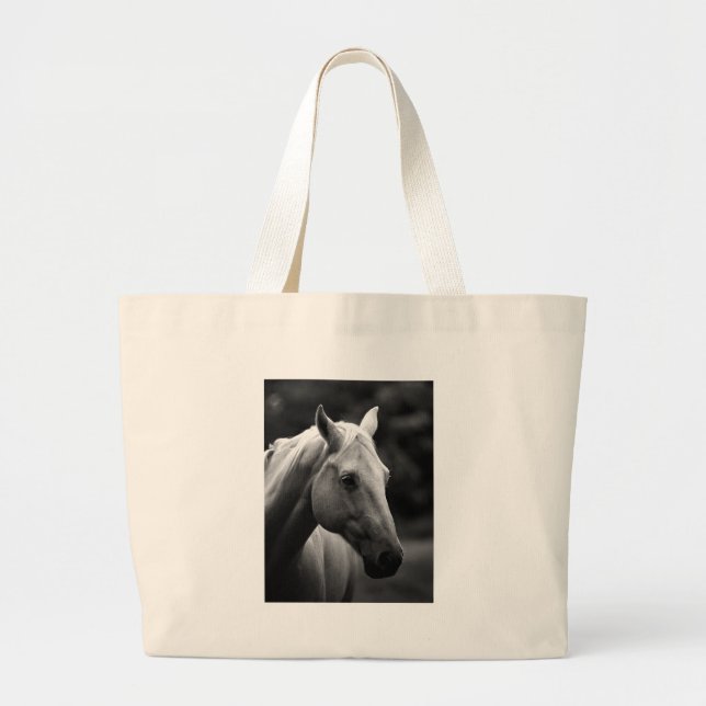 Black White Horse Jumbo Stoffbeutel (Vorne)
