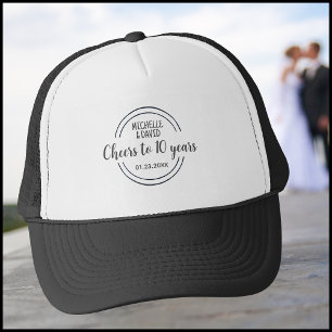 Black & White Husbands 10. Hochzeitstag Truckerkappe