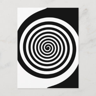 Black & White Hypnotic Spiral Postkarte