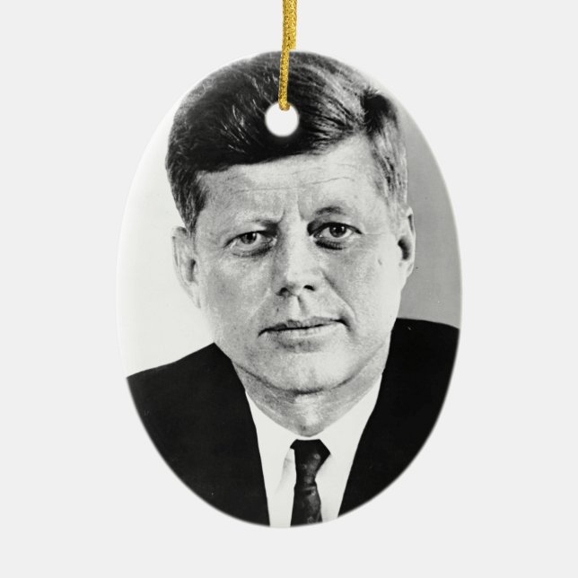 Black & White Jack JFK John F. Kennedy Keramik Ornament (Vorne)