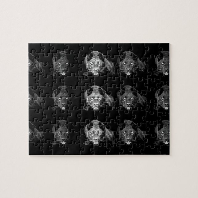 Black & White Jaguar Puzzle (Horizontal)