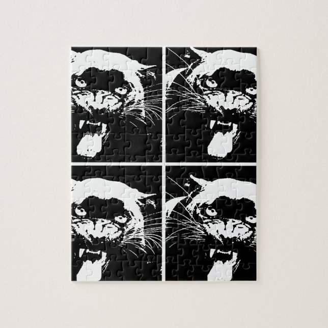 Black & White Jaguar Puzzle (Vertikal)