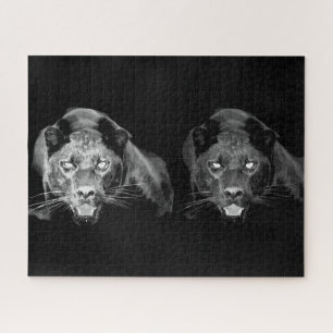 Black & White Jaguar - Wild Animals Big Cats Puzzle