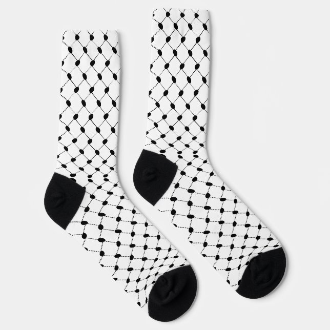 Black & White Keffiyeh Arab Socken (Rechts)